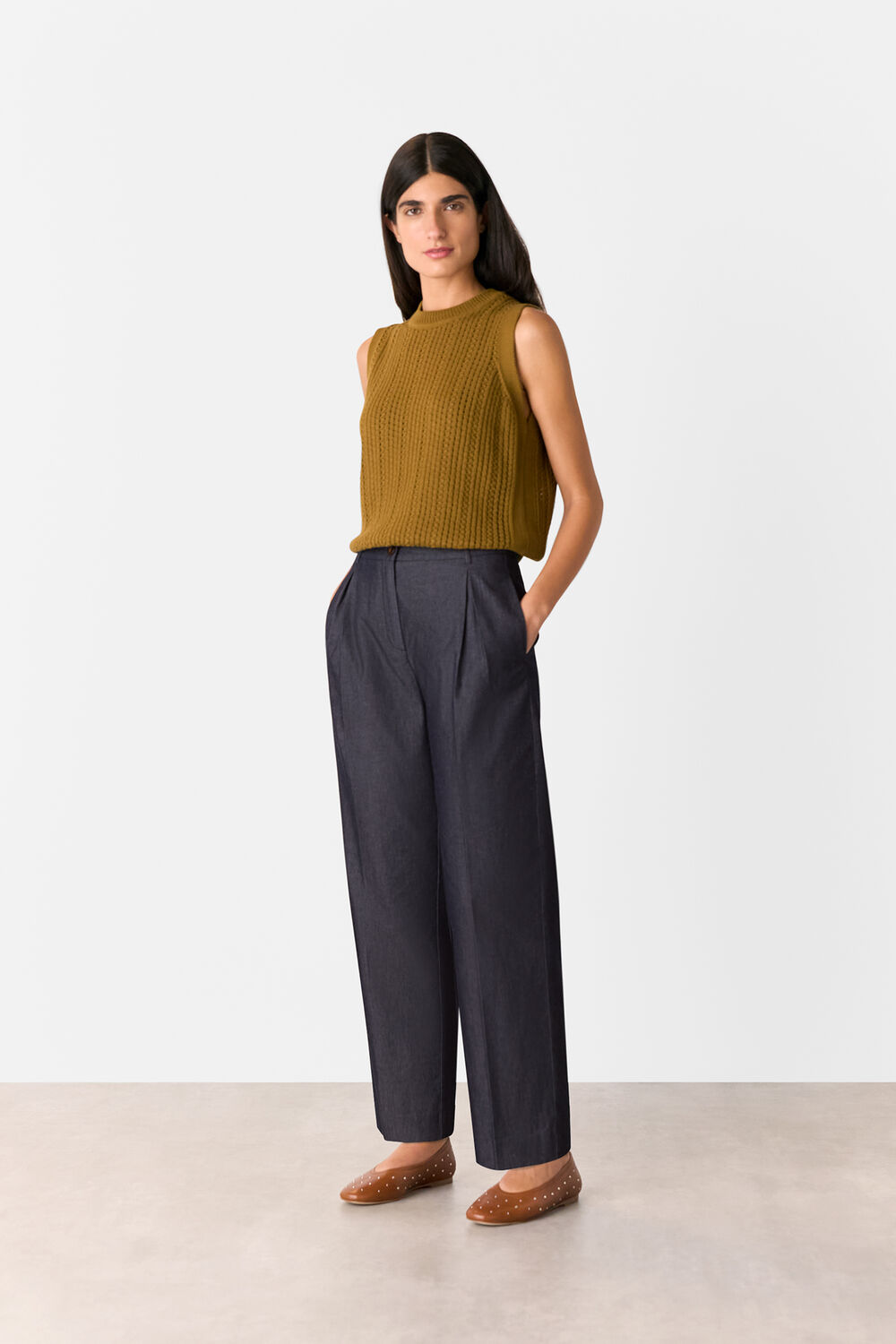 Indigo Barrel Leg Trouser