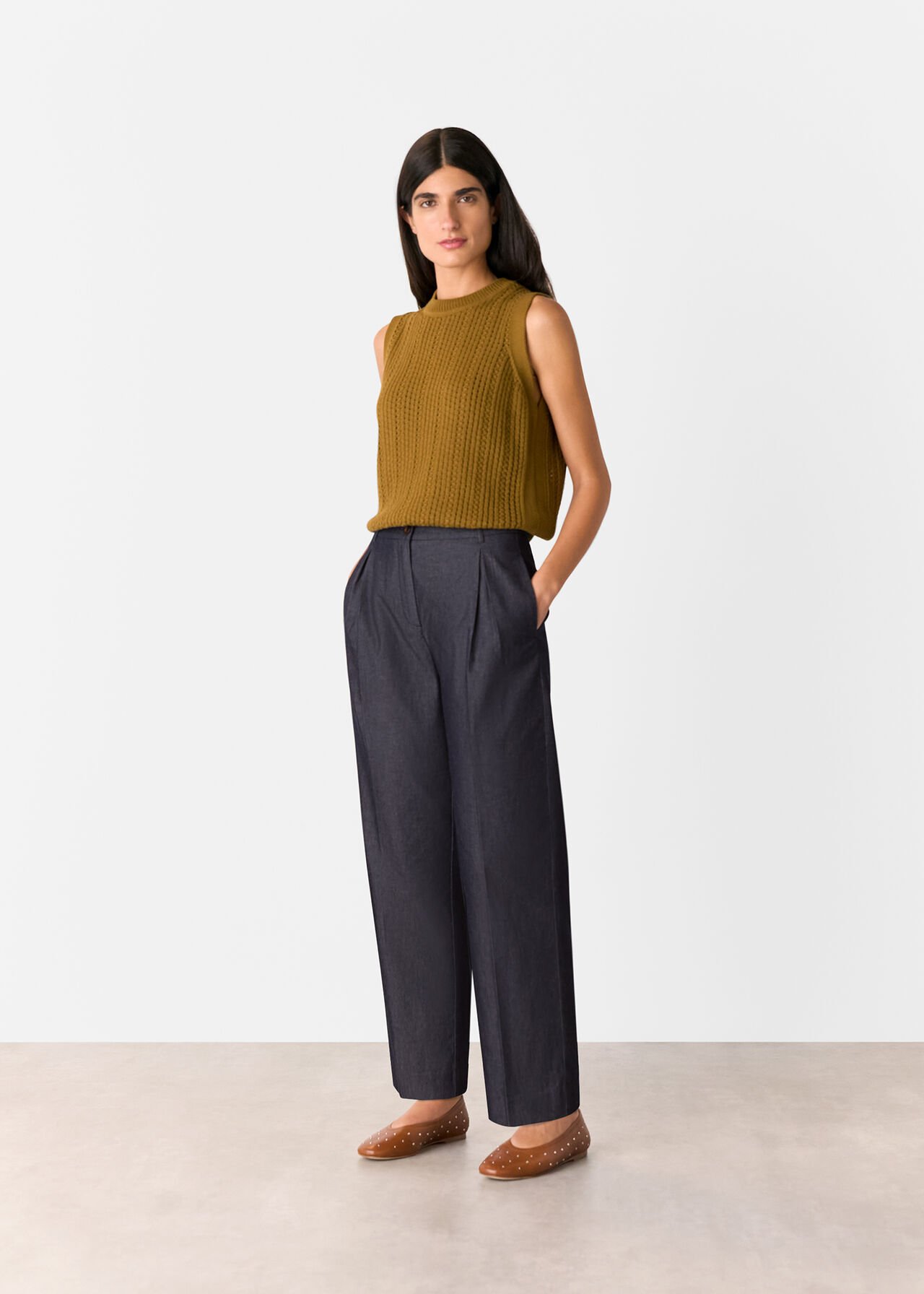 Indigo Barrel Leg Trouser