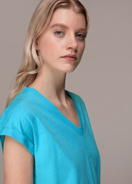 Willa V Neck Cap Sleeve Tee