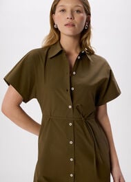 Cut Out Back Poplin Midi Dress