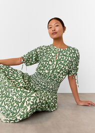 Petite Abstract Squares Midi Dress