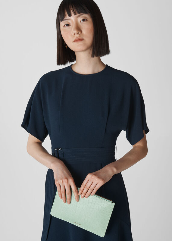 Matte Croc Small Clutch