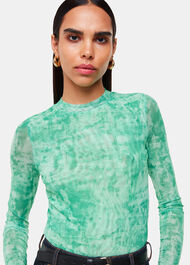 Brushwork Print Mesh Jersey