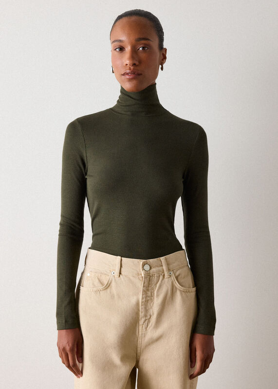 Khaki Essential Ribbed Polo