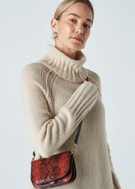 Sara Snake Crossbody Bag Red