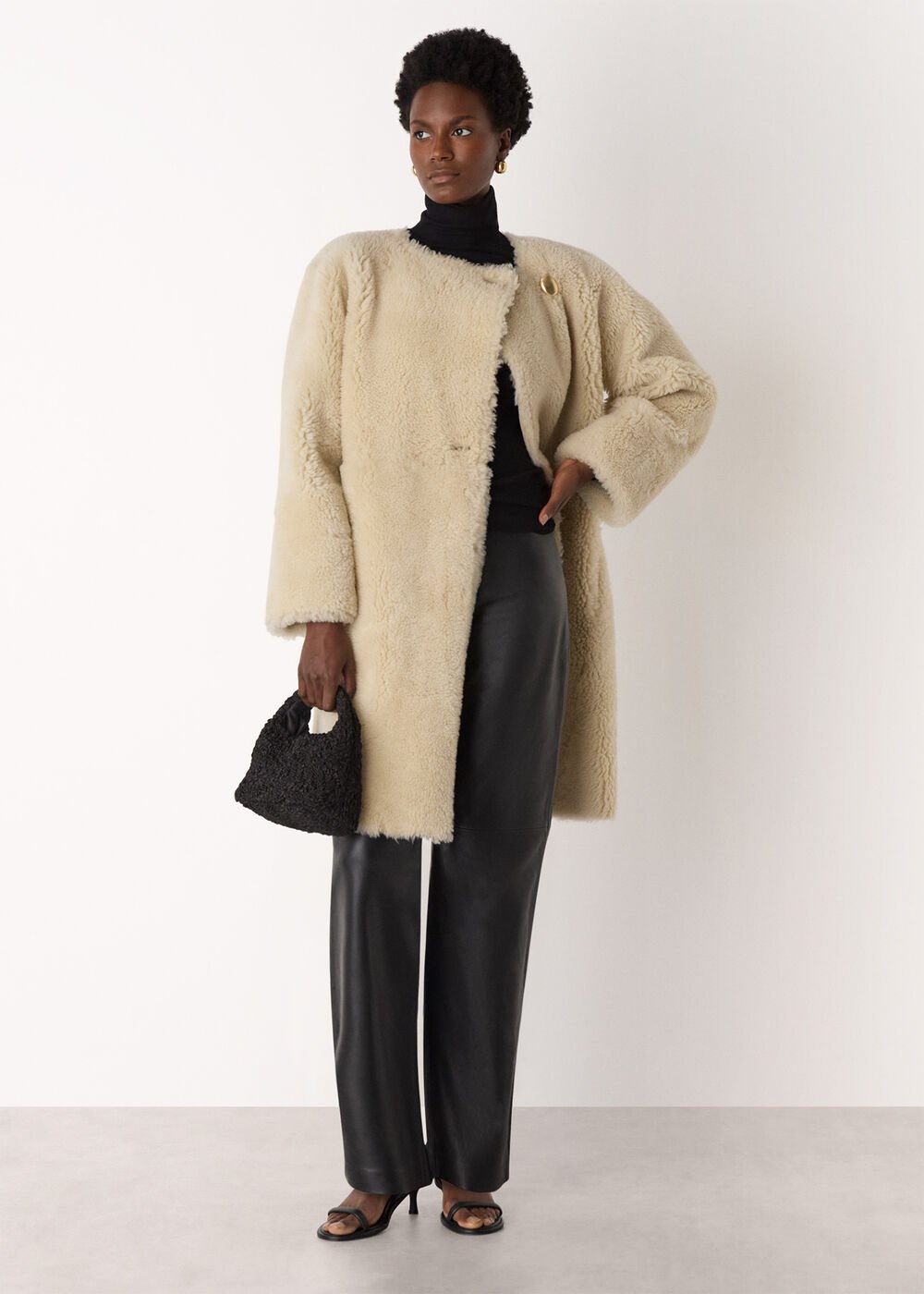 Shearling Cocoon Coat