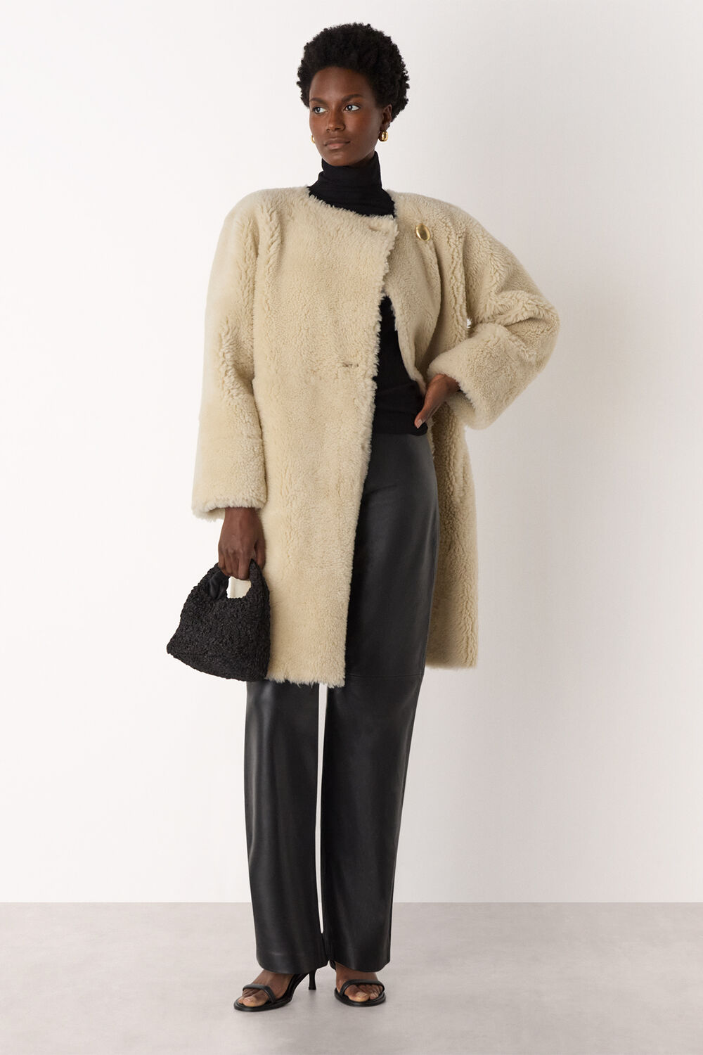 Shearling Cocoon Coat