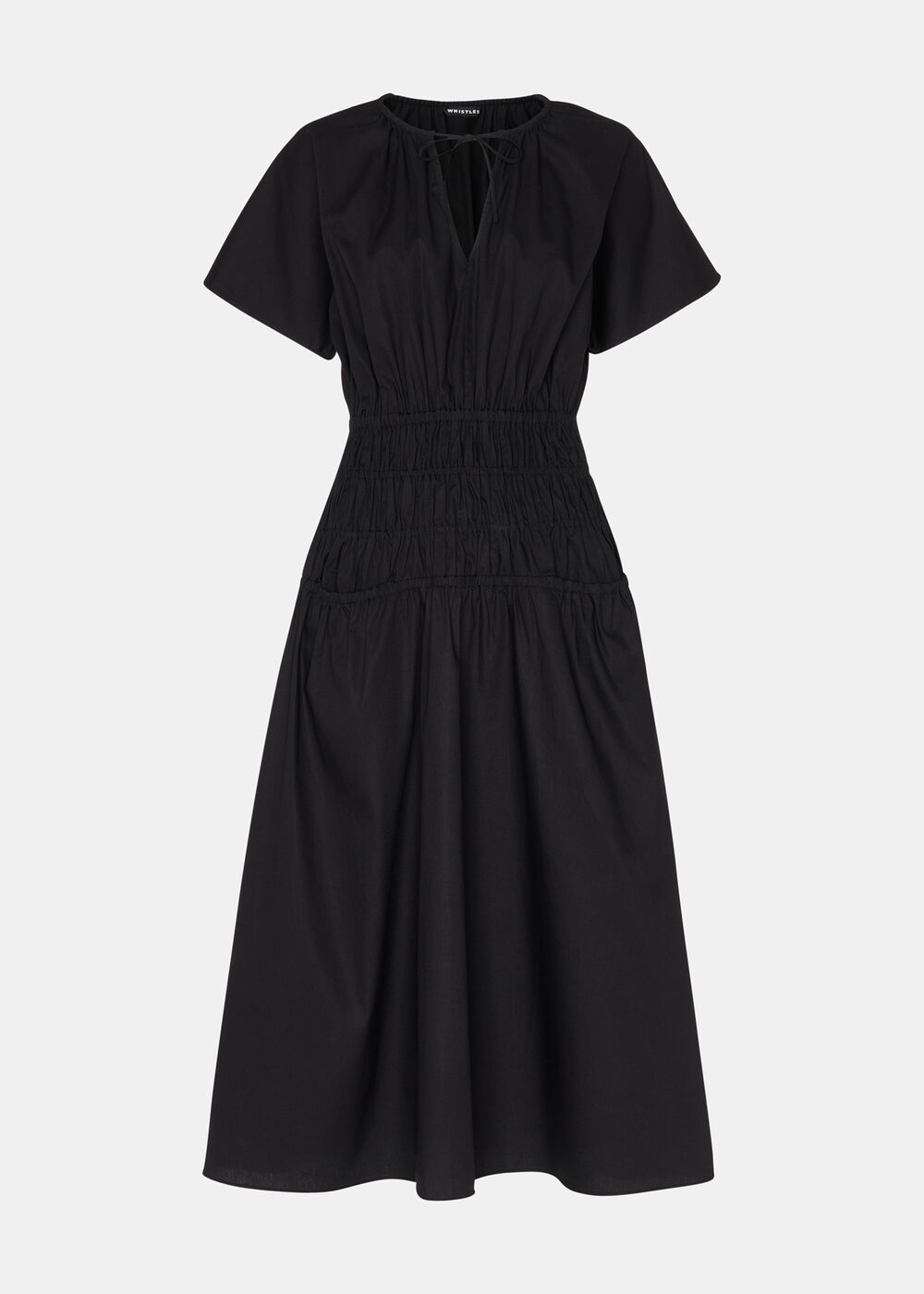 Poplin Shirred Dress