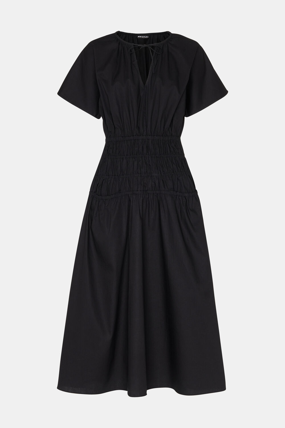 Poplin Shirred Dress