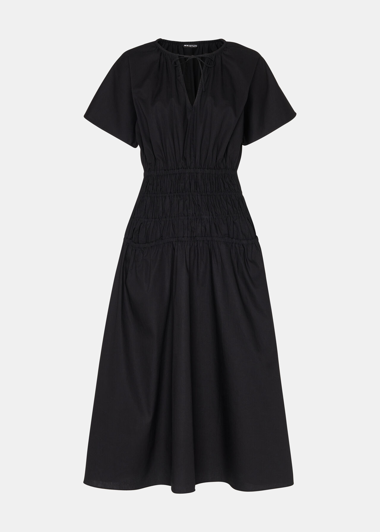 Poplin Shirred Dress