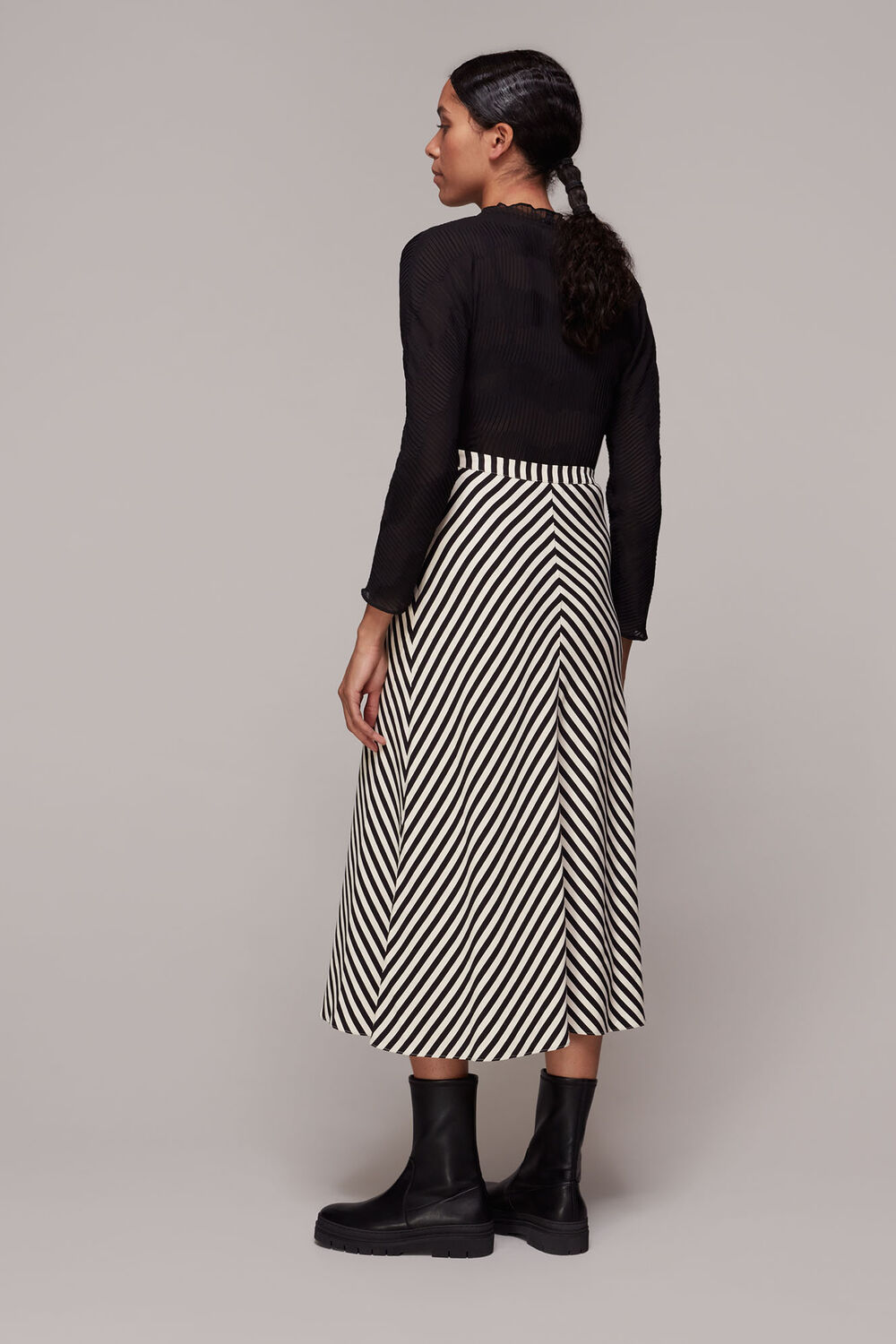 Multicolour Diagonal Stripe Skirt