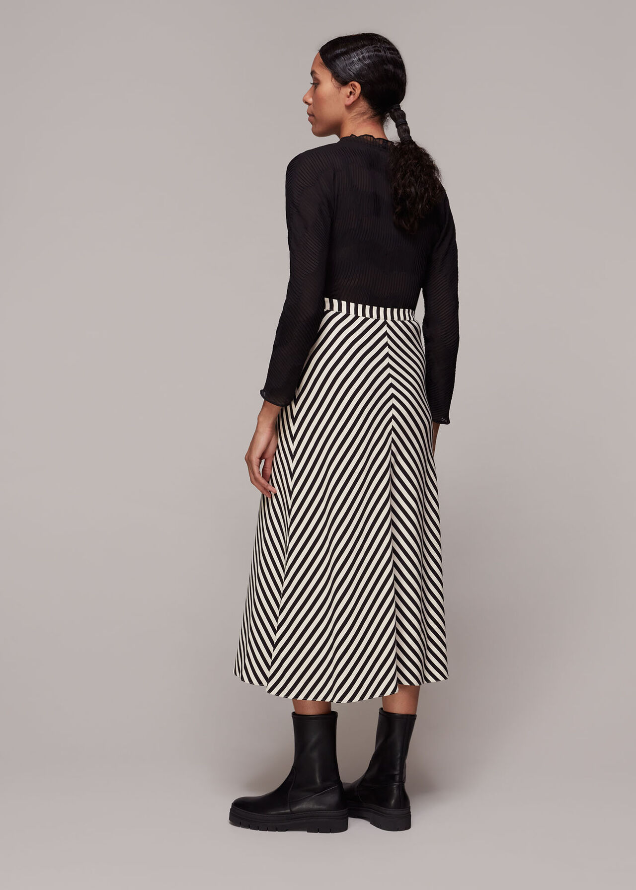 Diagonal Stripe Skirt