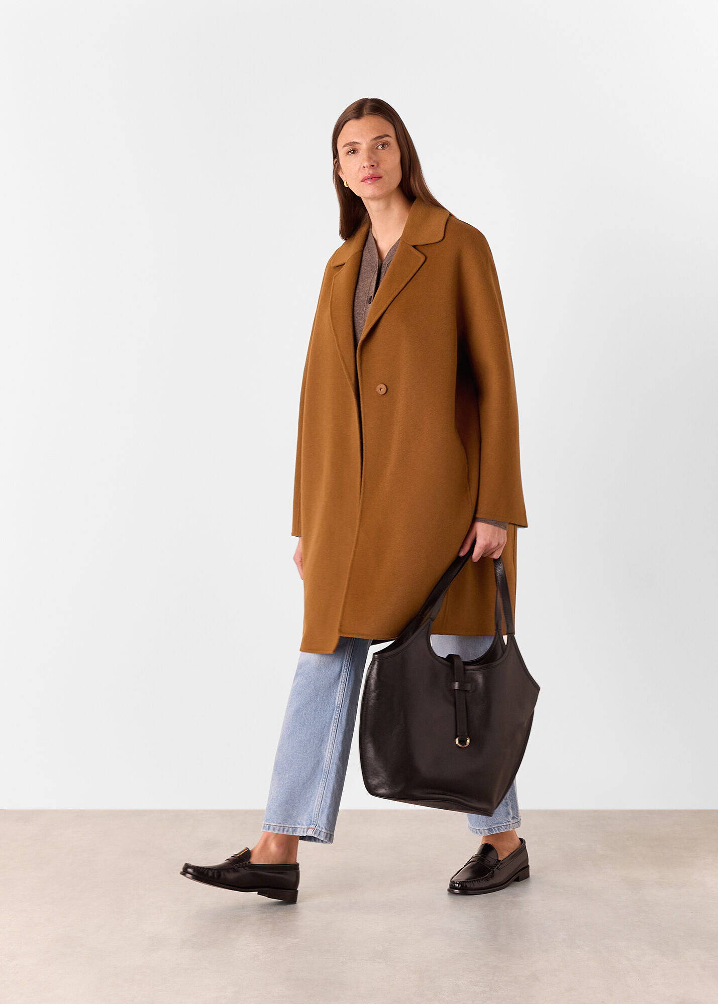 Camel Julia Wool Double Faced Coat WHISTLES