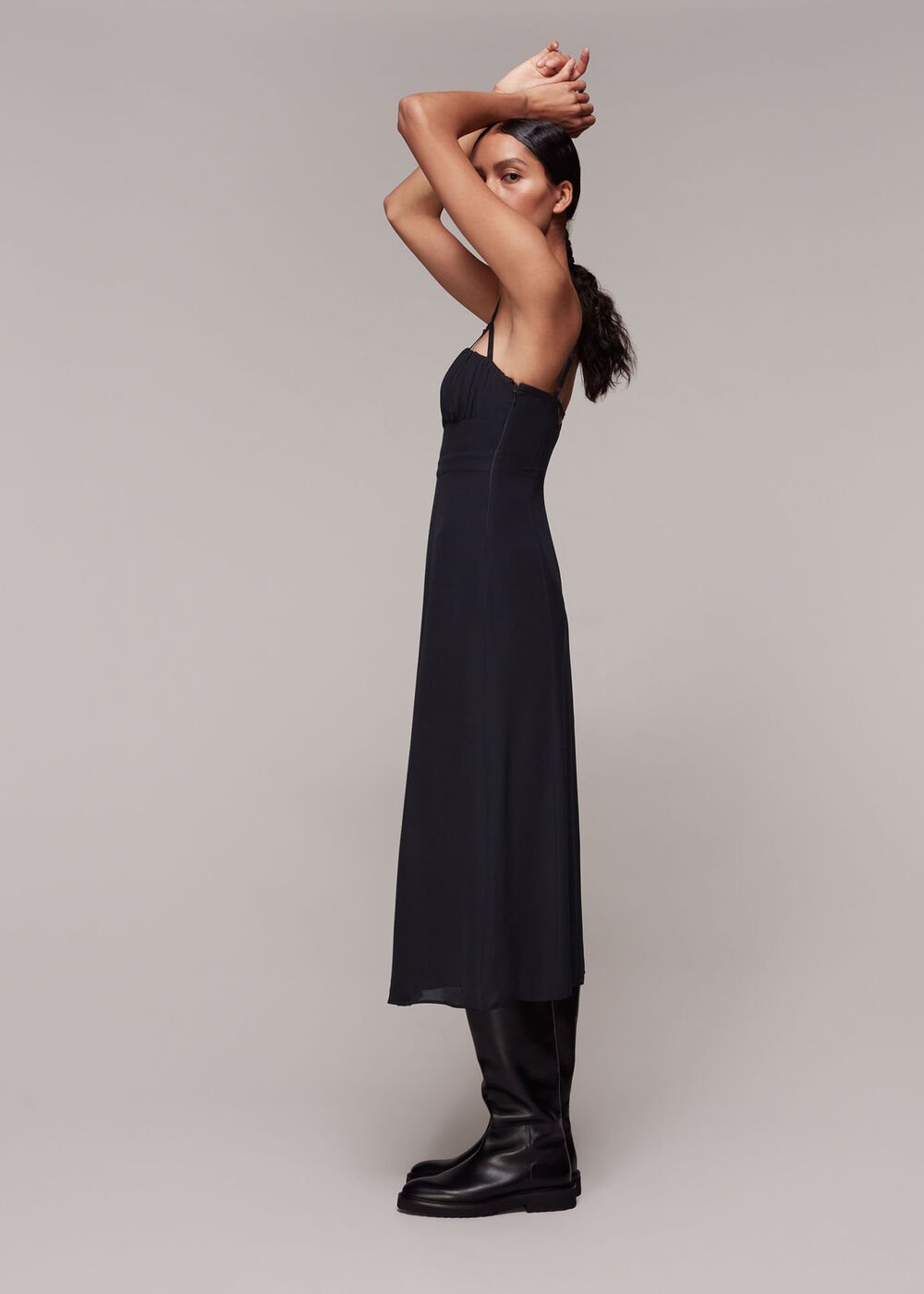 Silk Cut Out Detail Slip Dress