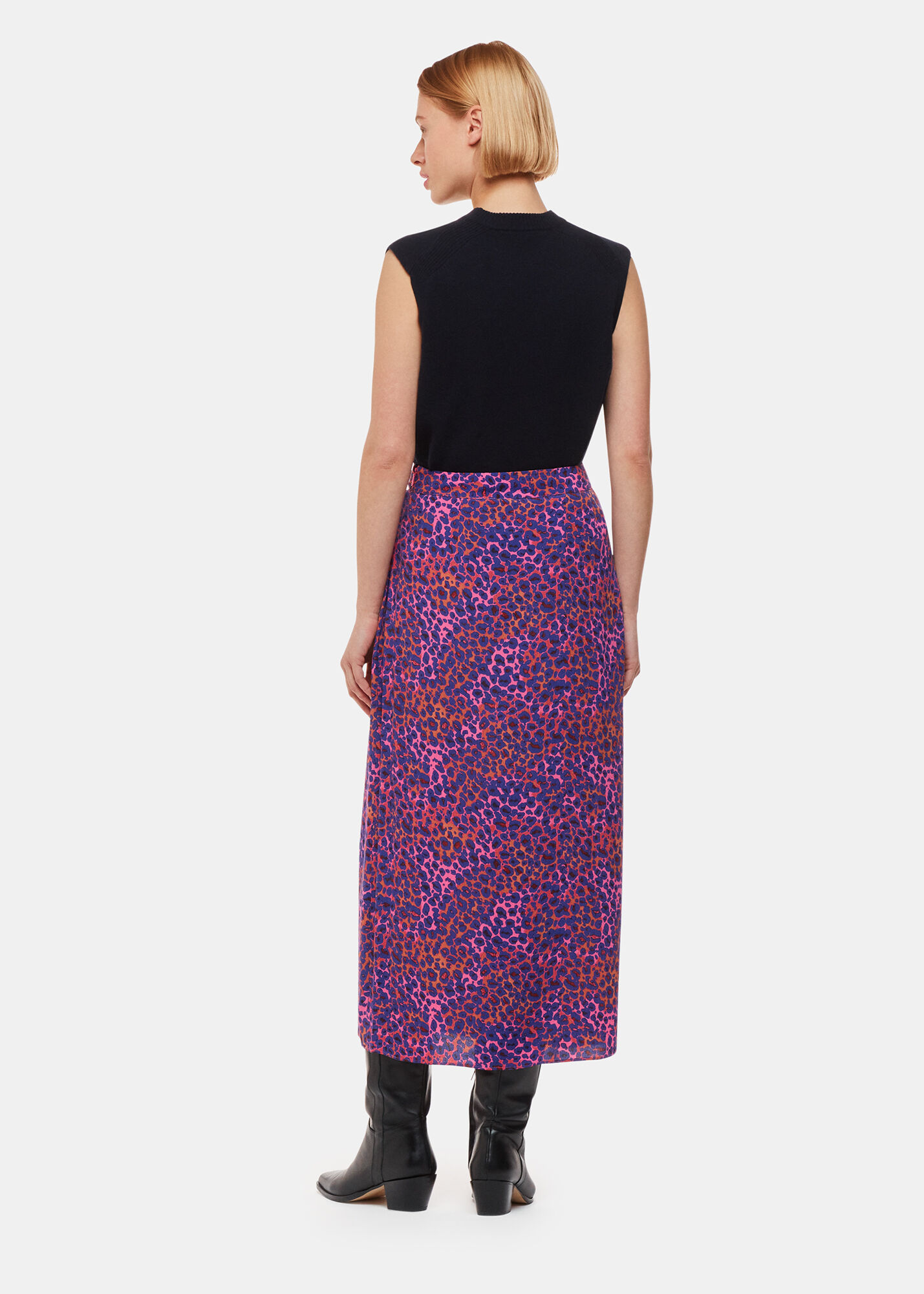 Leopard midi skirt pink online