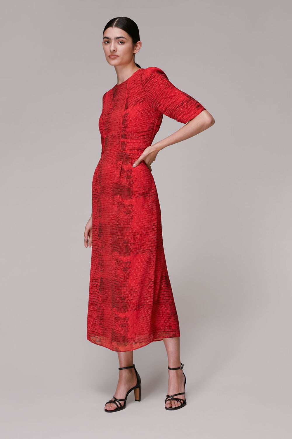 SNAKE ANIMAL DOBBY DRESS