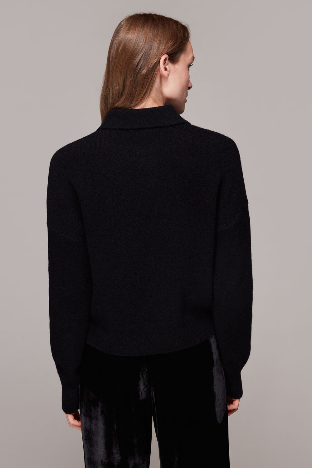 Jewel Button Collar Sweater