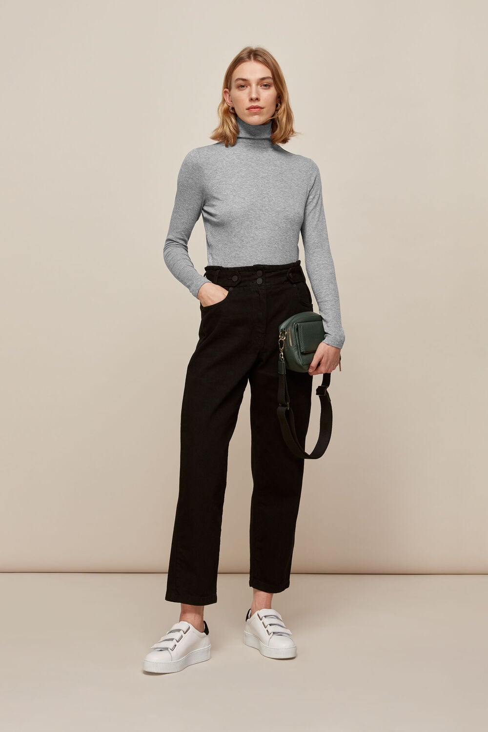 Essential Polo Neck Pale Grey