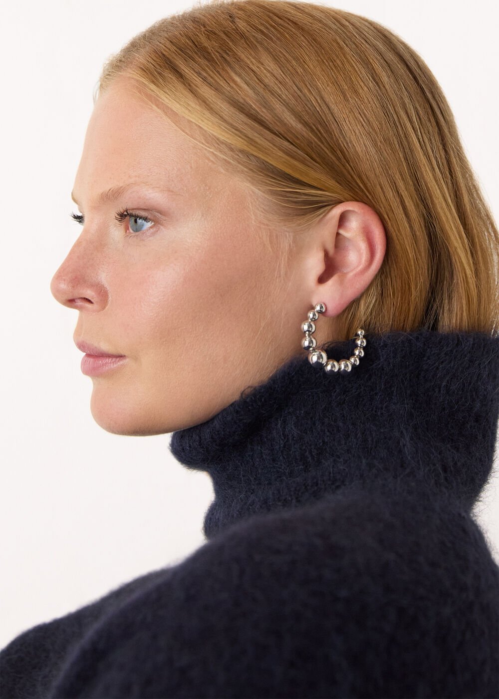 Sphere Beaded Large Hoop