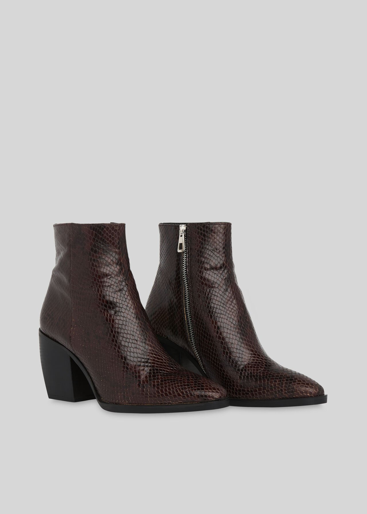 Grove Snake Western Ankle Boot Snake Print