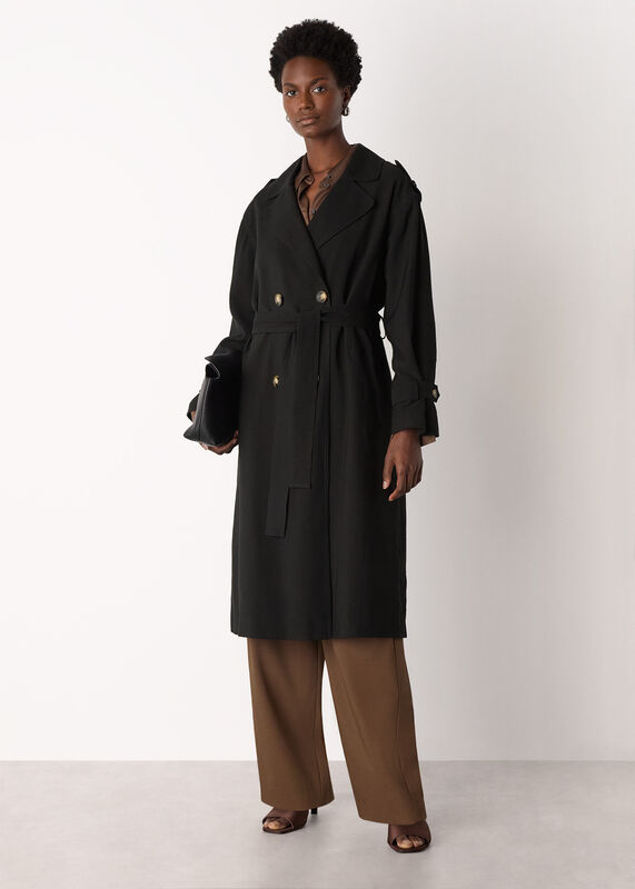 Black Riley Trench Coat