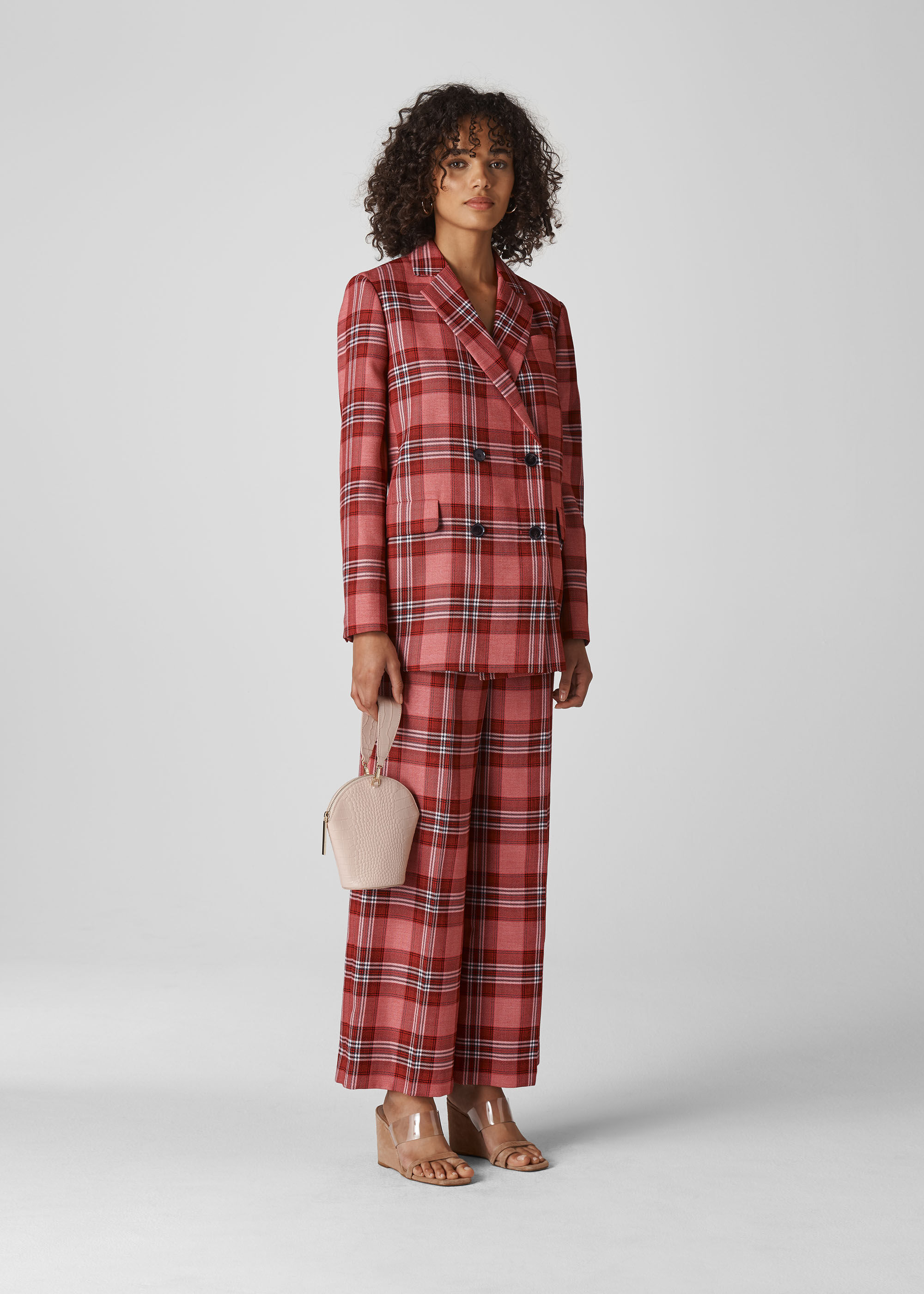 Red check blazer best sale