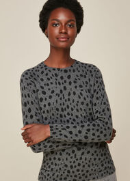 Cashmere Dalmatian Print Knit