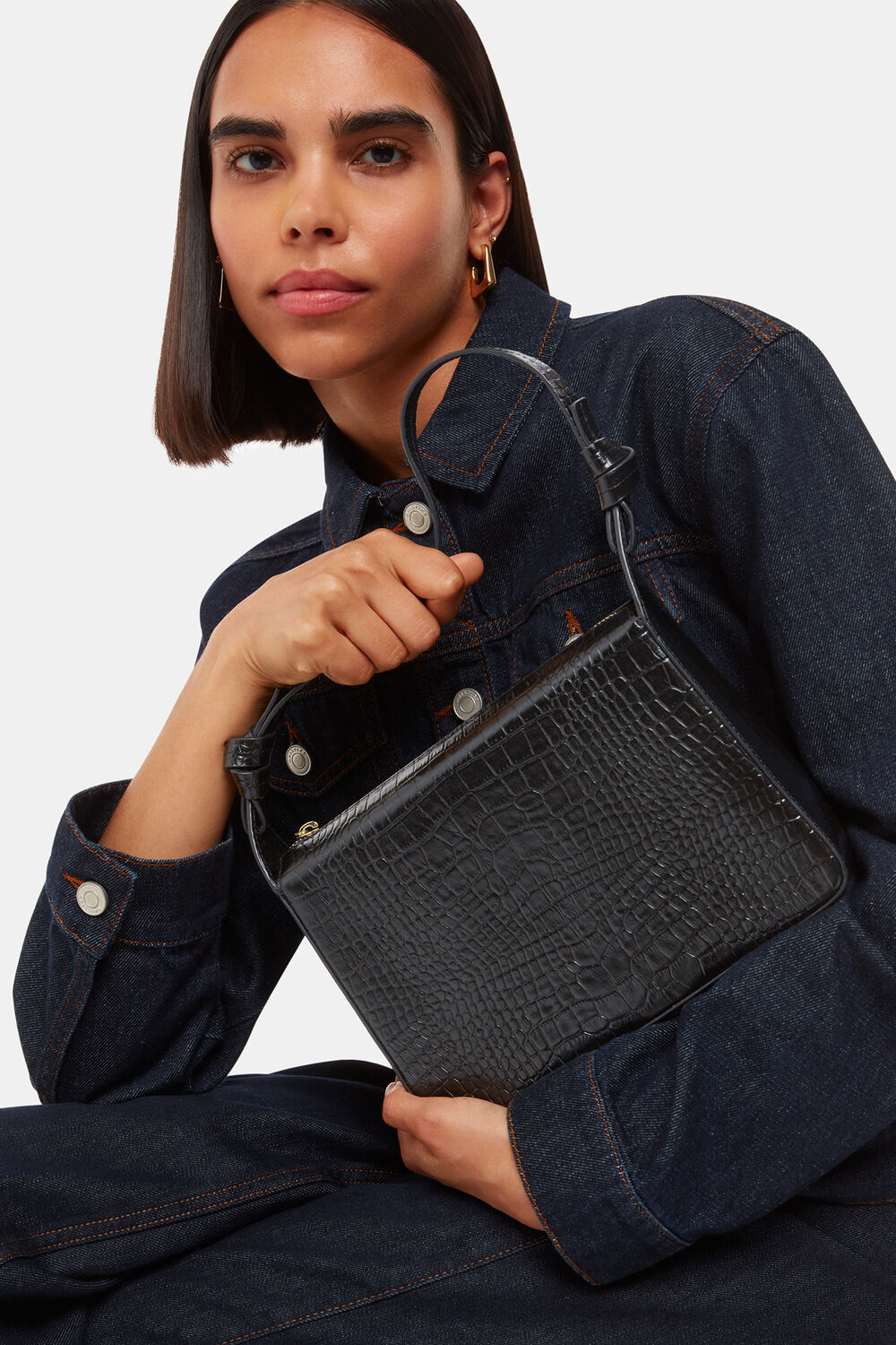 Erica Croc Shoulder Bag