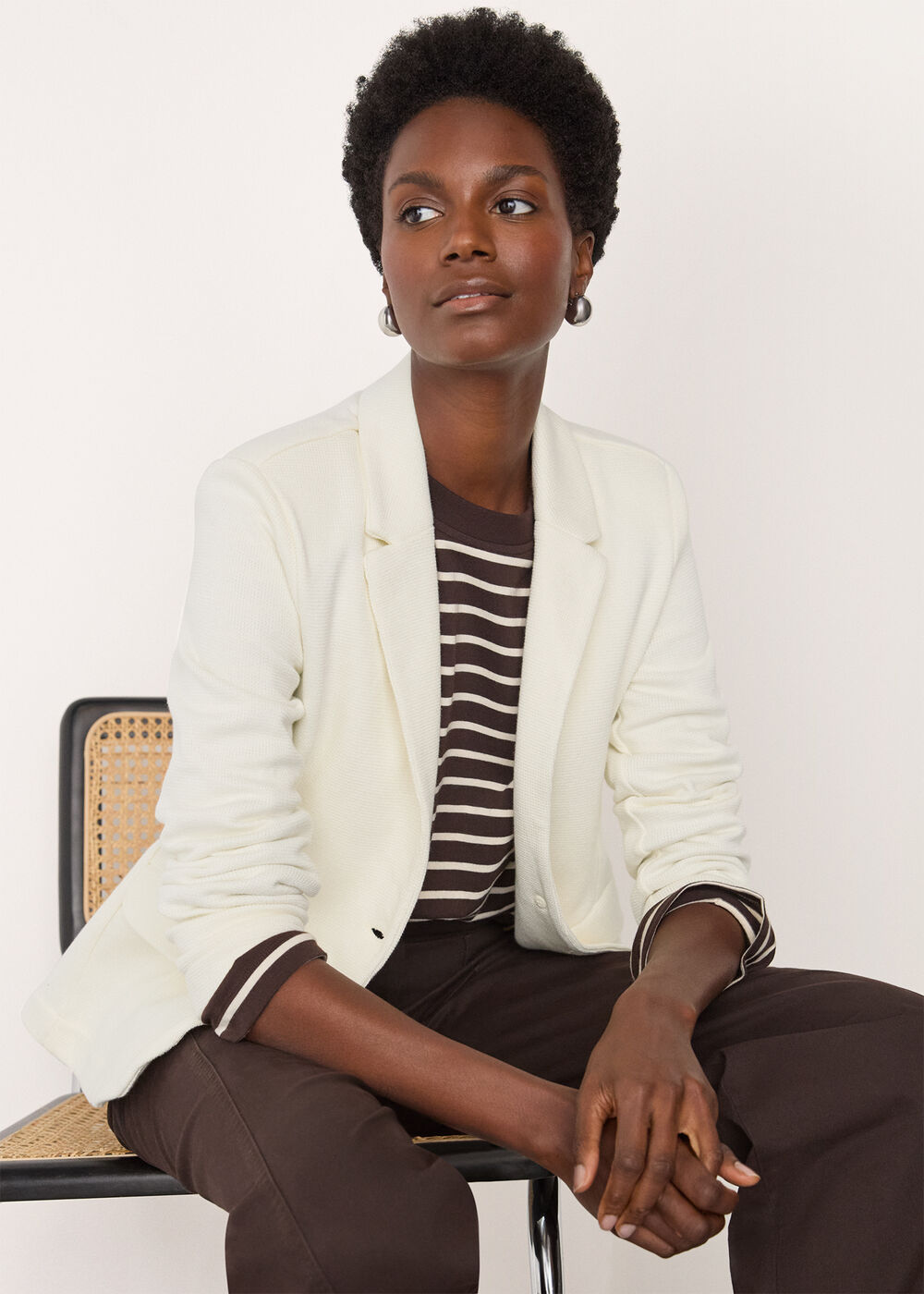 Slim Jersey Jacket Ivory