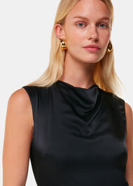 Cowl Neck Satin Maxi Dress