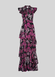Butterfly Devore Maxi Dress Gold