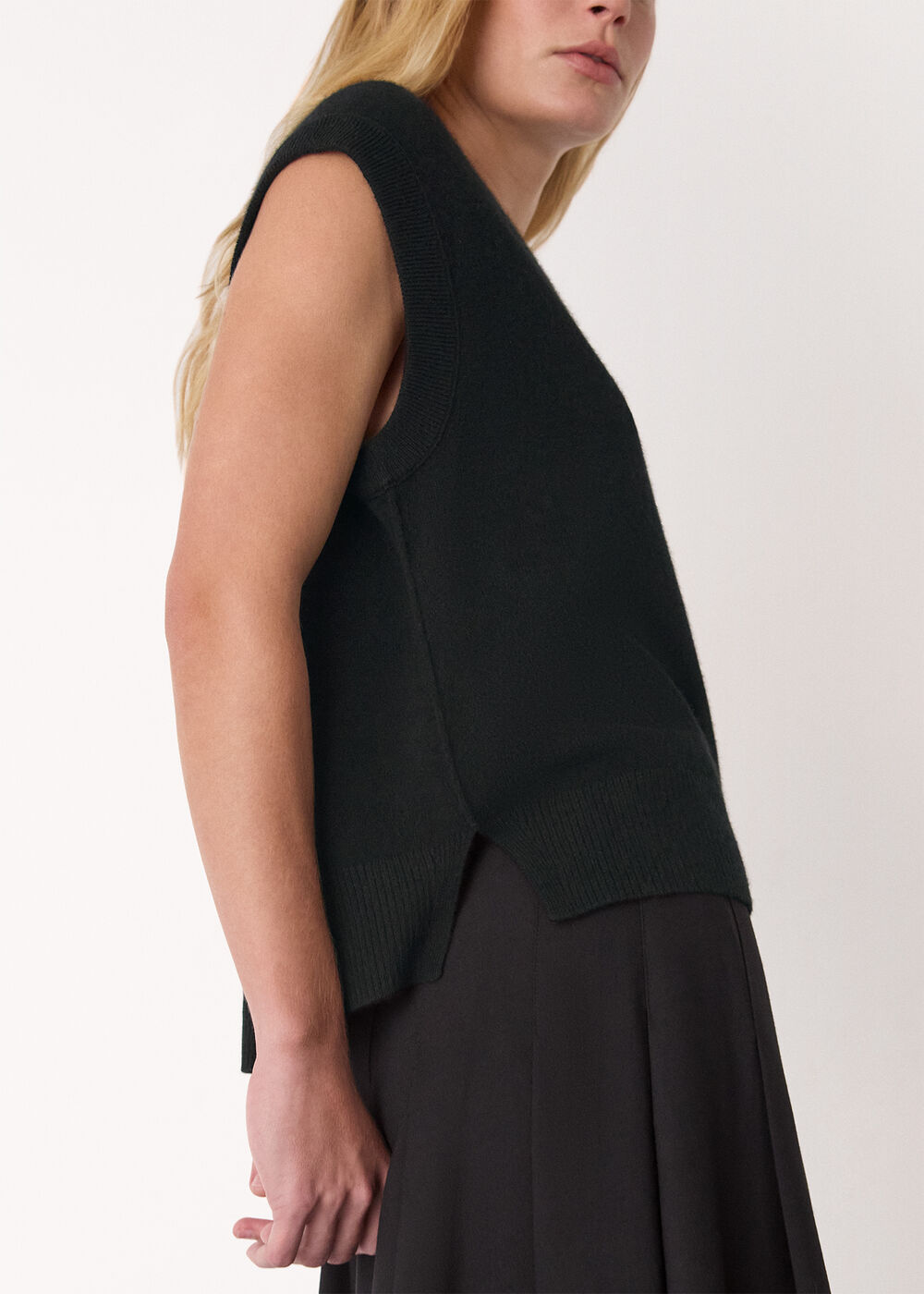 Cashmere V Neck Tank