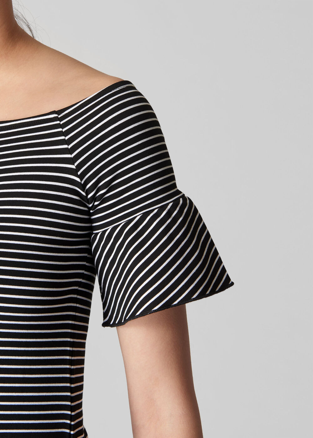Stripe Frill Detail Bardot Multicolour