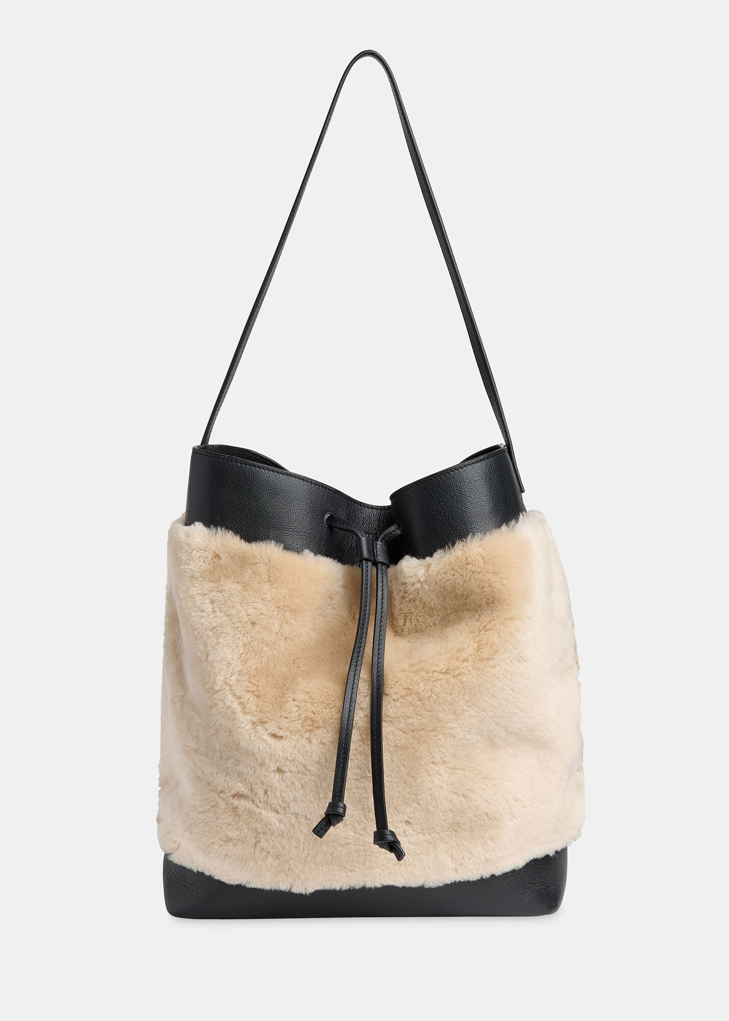 Cream/Multi Sasha Shearling Tote Bag | WHISTLES | Whistles US |