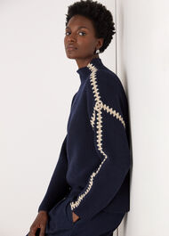 Blanket Stitch Wool Mix Knit