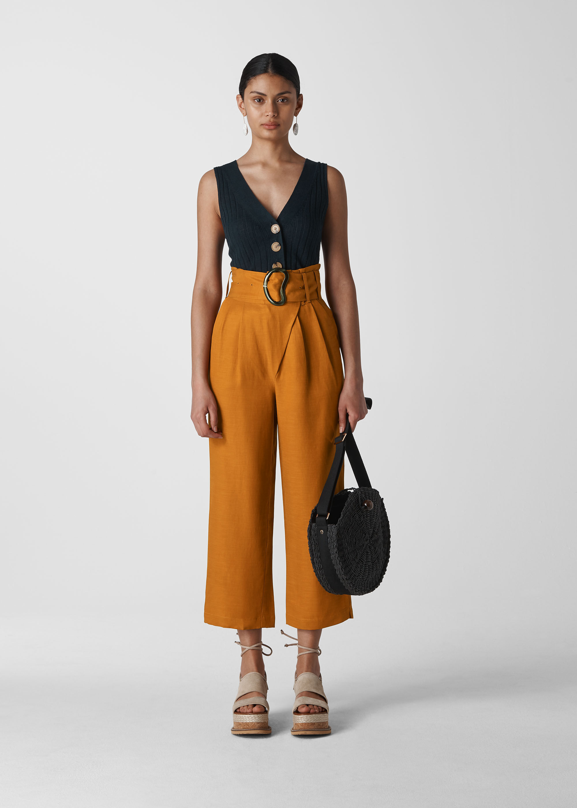 Rust Amelie Paper Bag Trouser WHISTLES Whistles UK