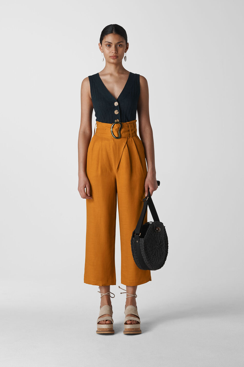 Amelie Paper Bag Trouser Rust