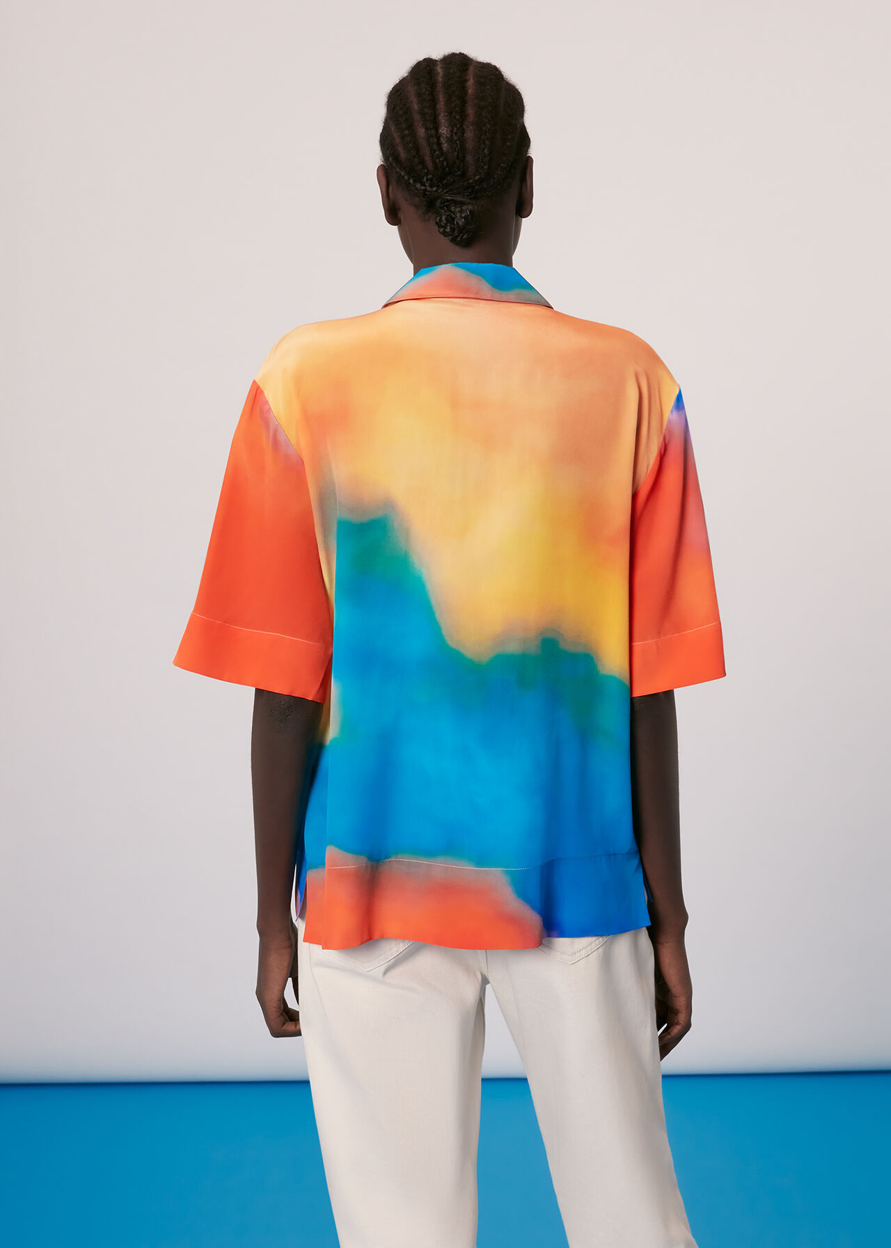 Rainbow Silk Bowling Shirt