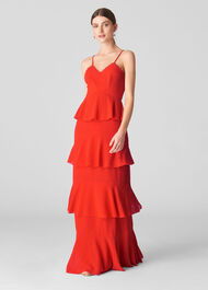 Anette Dobby Tiered Maxi Dress Red