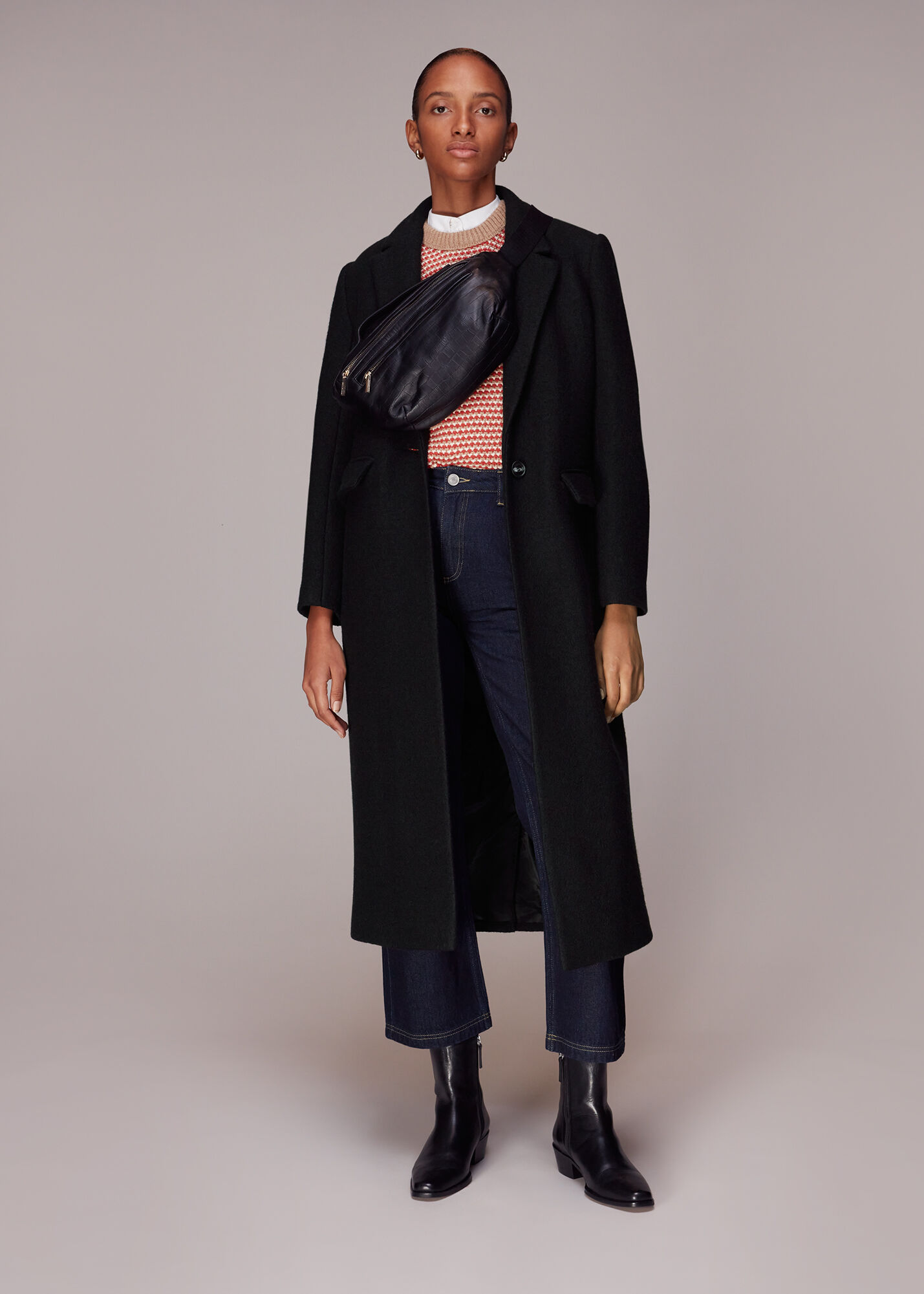 Black longline discount coat