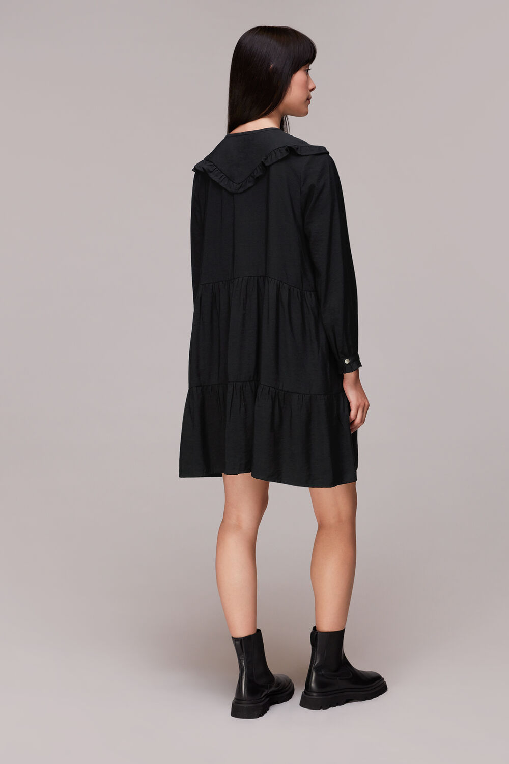 Black Willa Frill Trapeze Dress