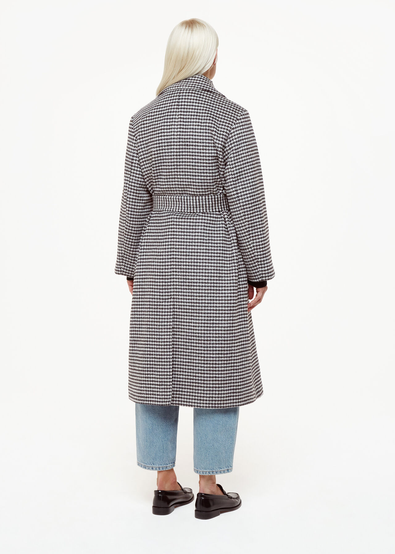 Petite Celia Houndstooth Wrap Coat