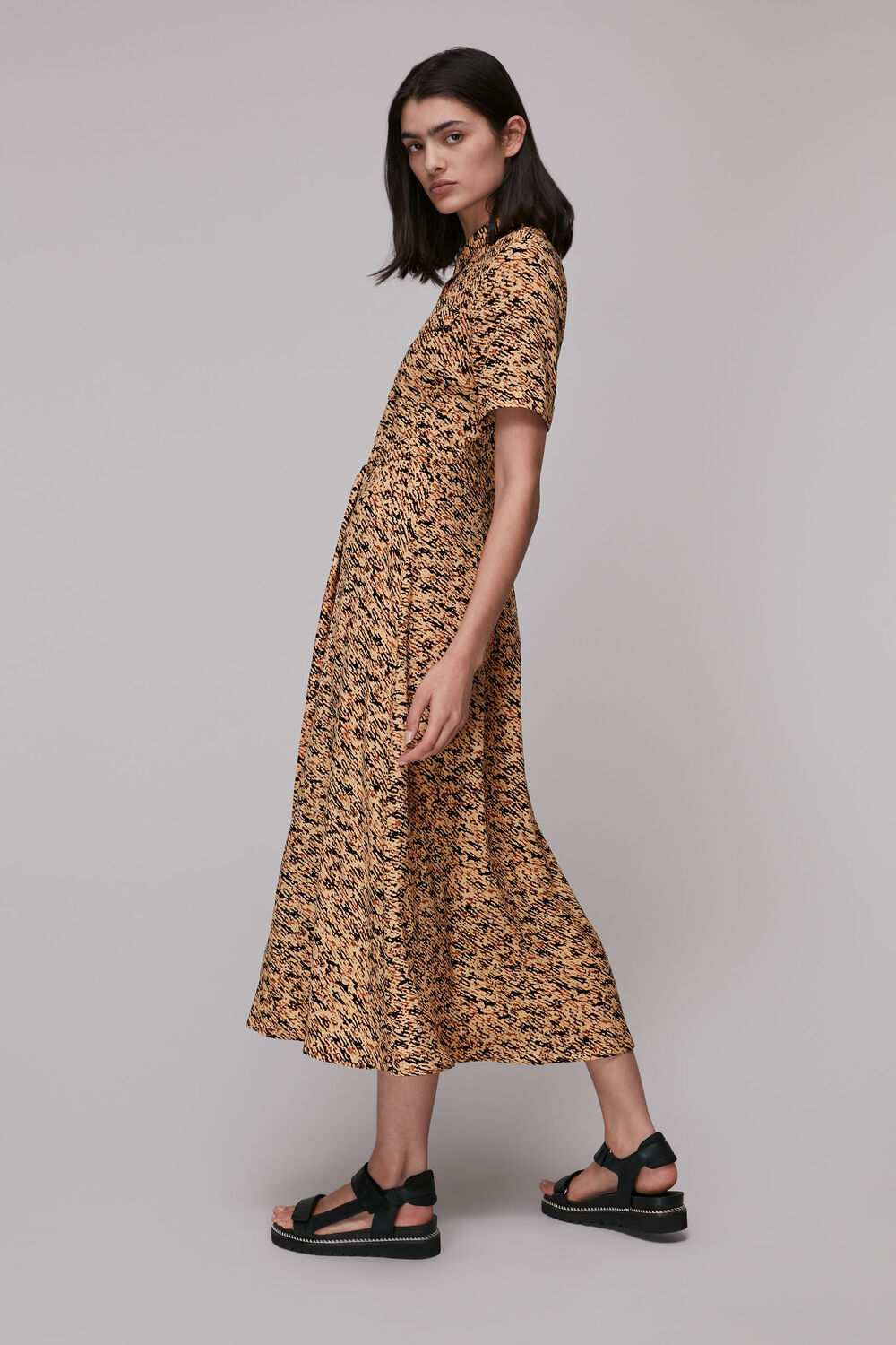 Bark Print Shirt Dress