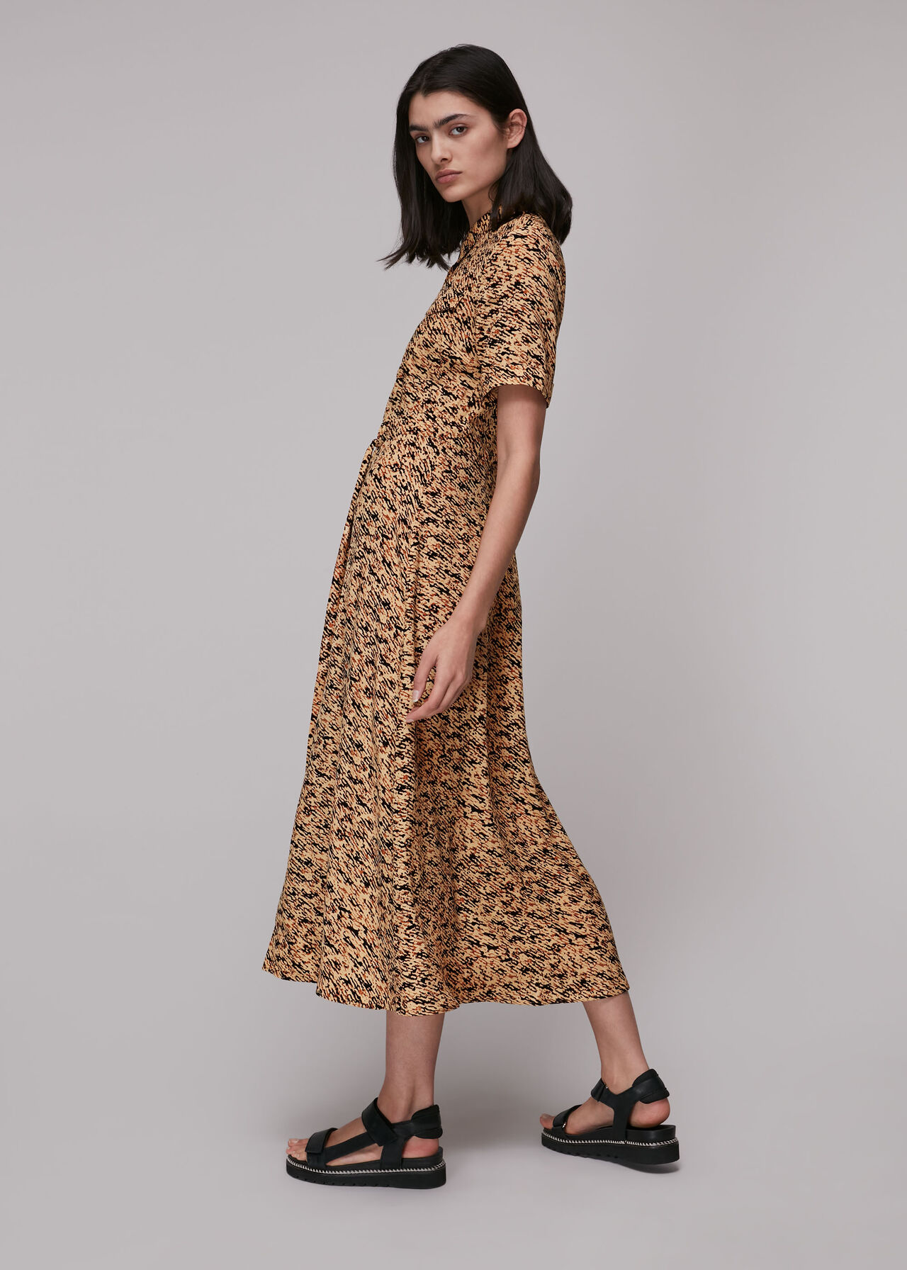 Bark Print Shirt Dress