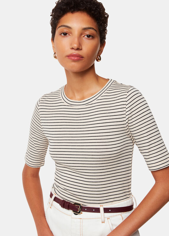 Navy Slim Stripe T-Shirt