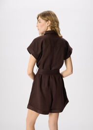 Pocket Detail Linen Playsuit
