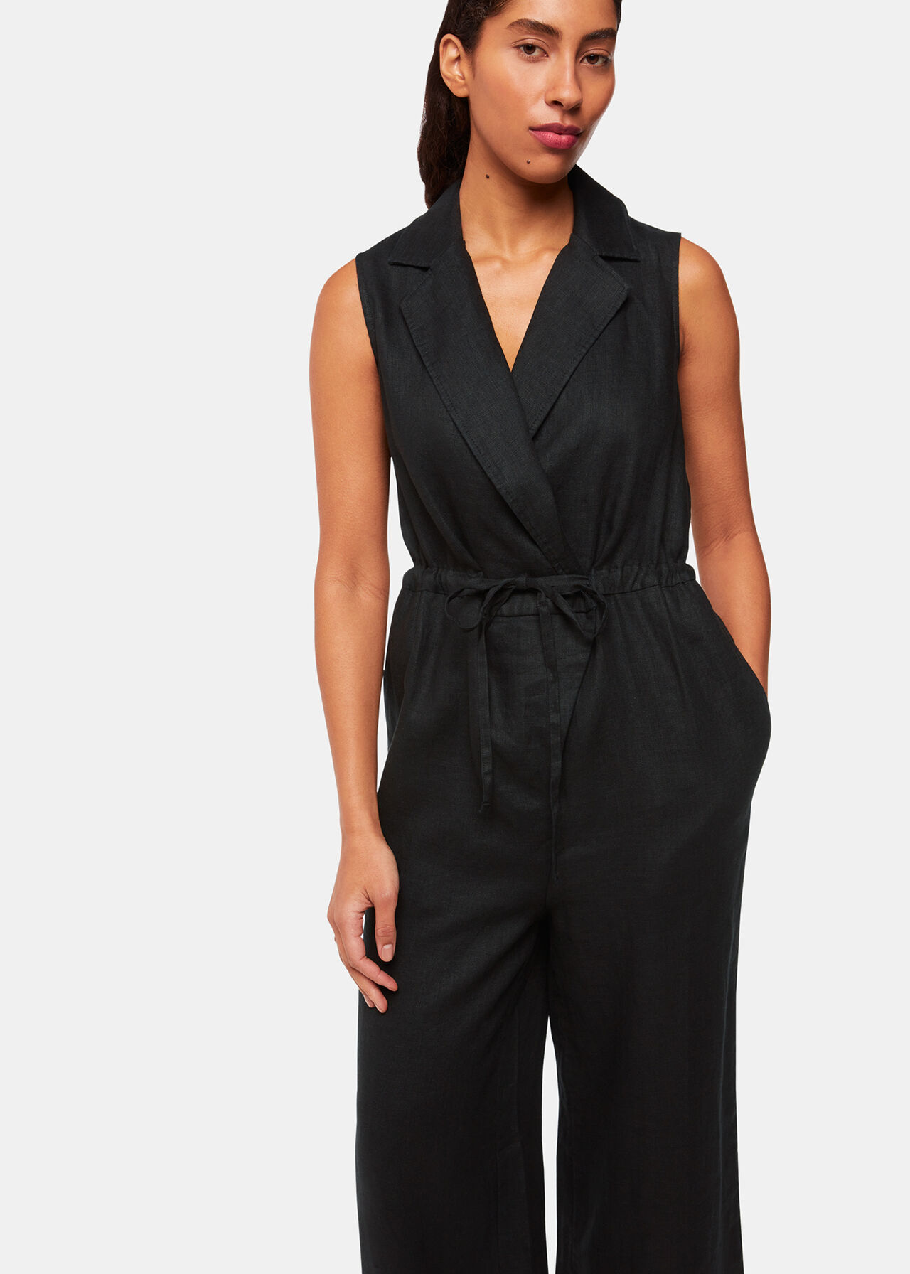 Bella Linen Wrap Jumpsuit