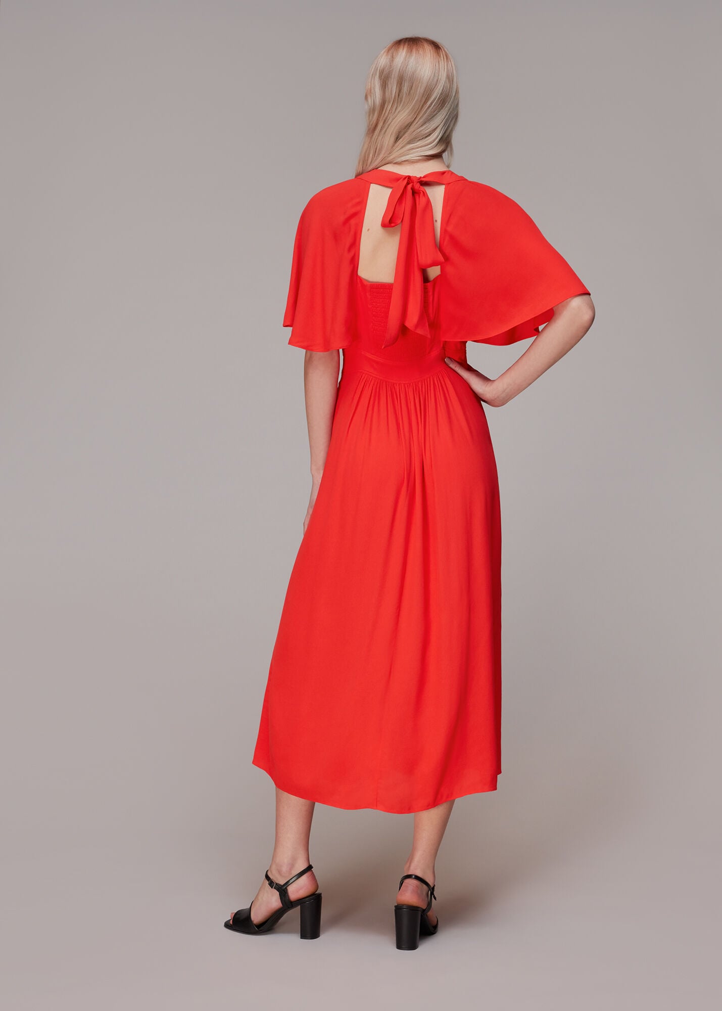 Vivo Chidii Cape Dress - Red / Black Ameli Print