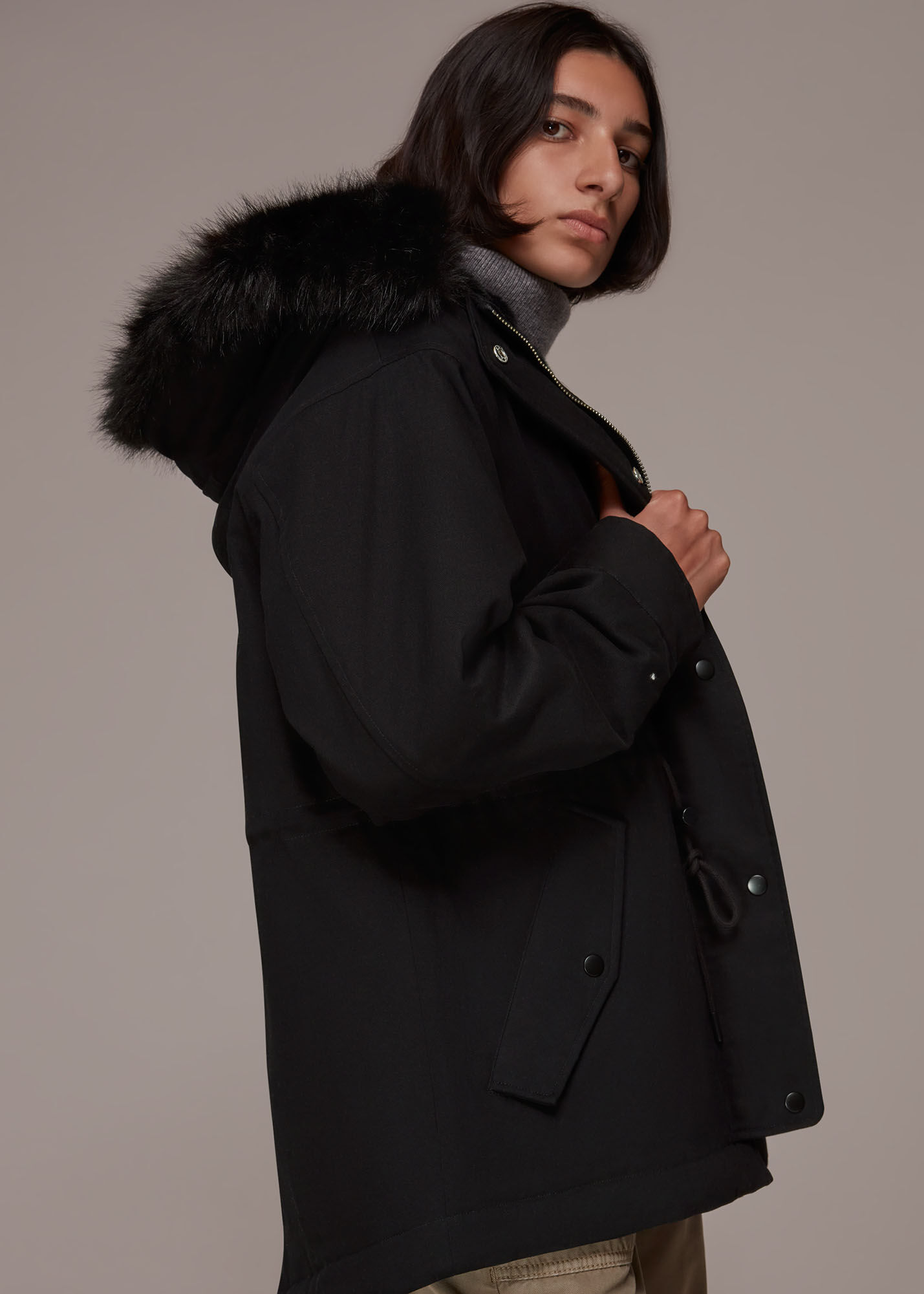 Black Gracie Faux Fur Parka