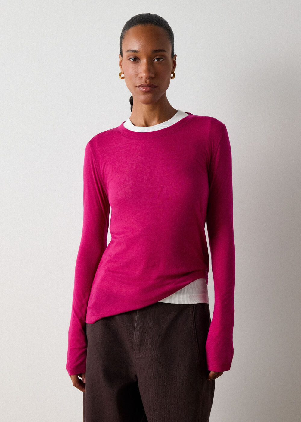 Wool Mix Jersey Crew Neck